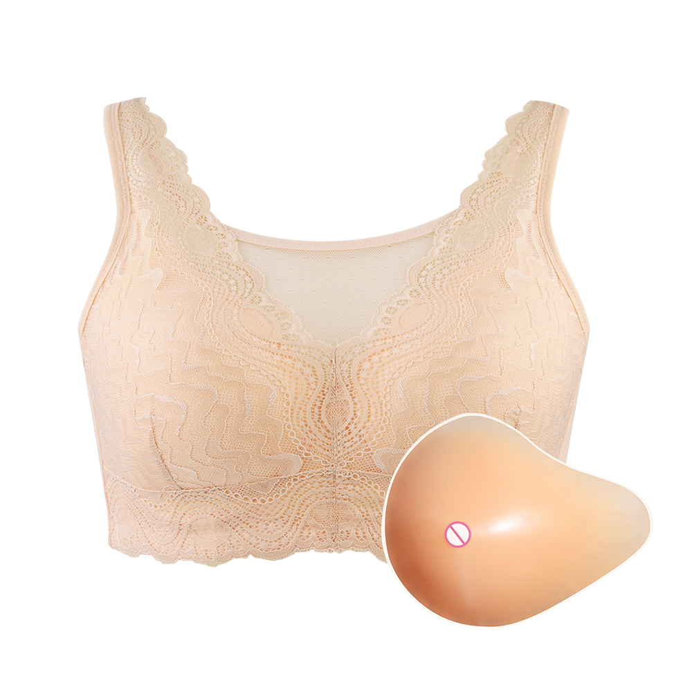 Mastectomy Bra Pocket - 乳房切除ブラジャー、人工乳房フォーム付き、術後シリコンバストフォーム、胸プロテーゼ強化用ポケット下着
