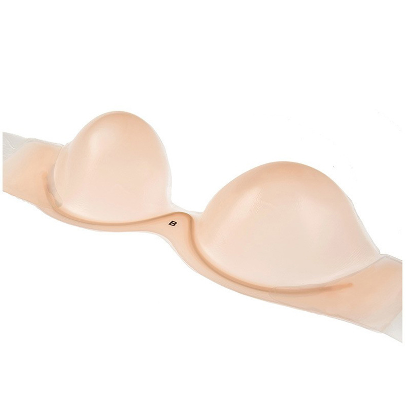 Backless Bra Sticky - プラスサイズのシリコーンブラジャー女性ストラップレス背中の開いた粘着プッシュアップ目に見えない粘着ヌードシームレスな薄いステッカーウェディングドレス用