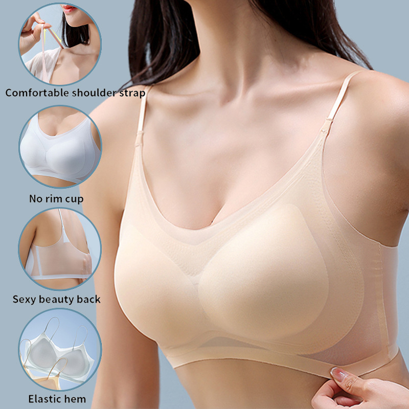 M-4XL 超薄型シームレスブラジャー女性のアイスシルク通気 - T Shirt Bra Seamless のレビューと価格
